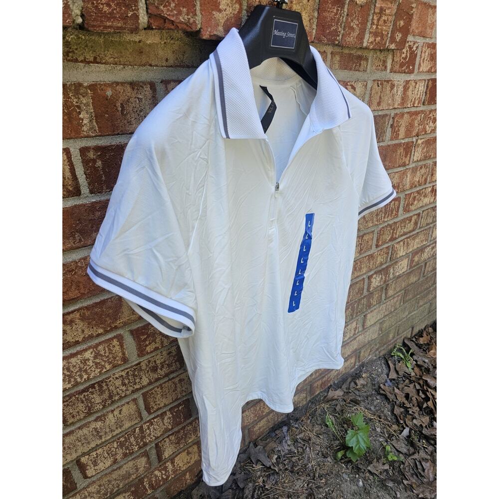 NWT Mondetta Womens Large Polo Shirt 1/4 Zip Breathable Mesh Golf Tennis Active